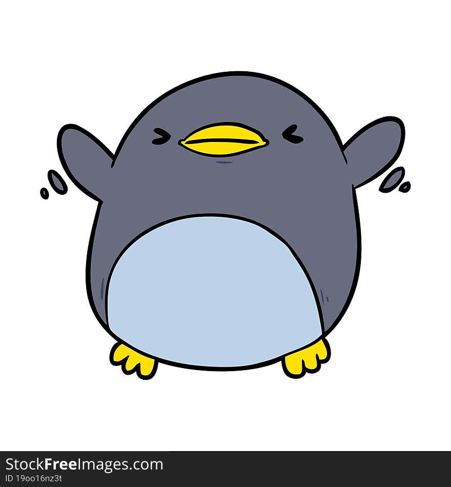 cute cartoon penguin flapping wings. cute cartoon penguin flapping wings