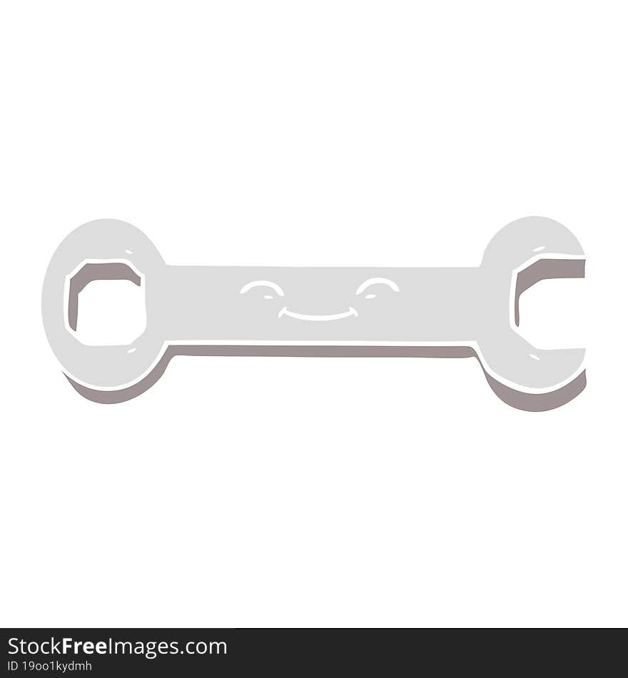 flat color style cartoon spanner