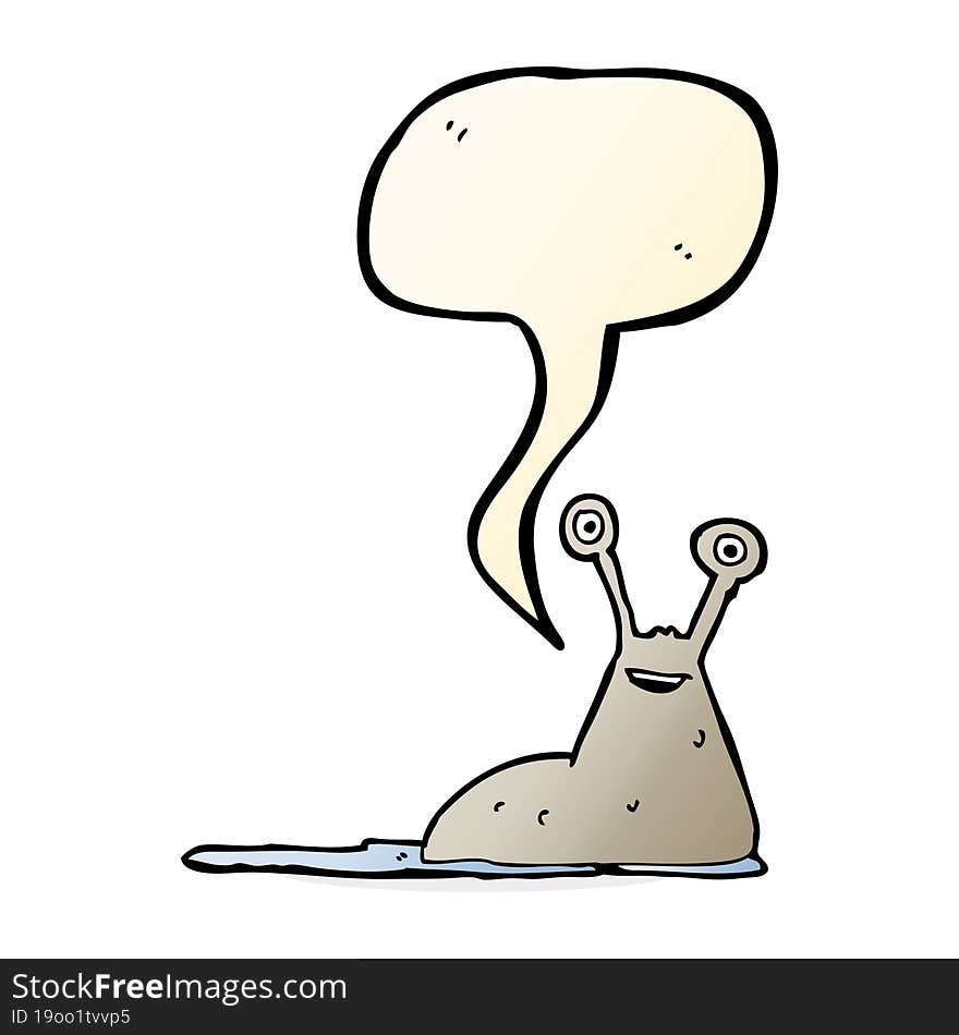 cartoon slug with speech bubble