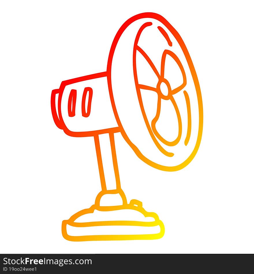 Warm Gradient Line Drawing Cartoon Desktop Fan