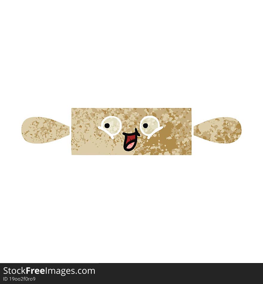 retro illustration style cartoon of a rolling pin