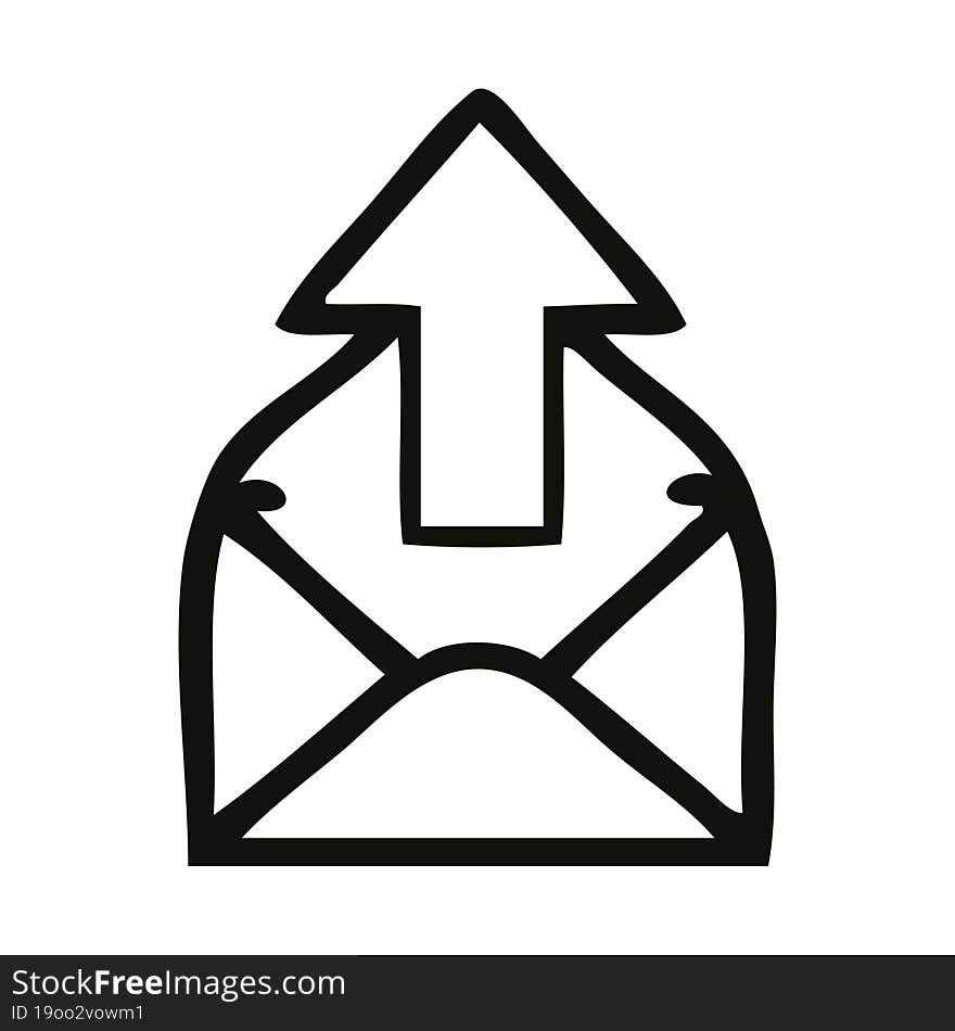 line drawing cartoon email sign