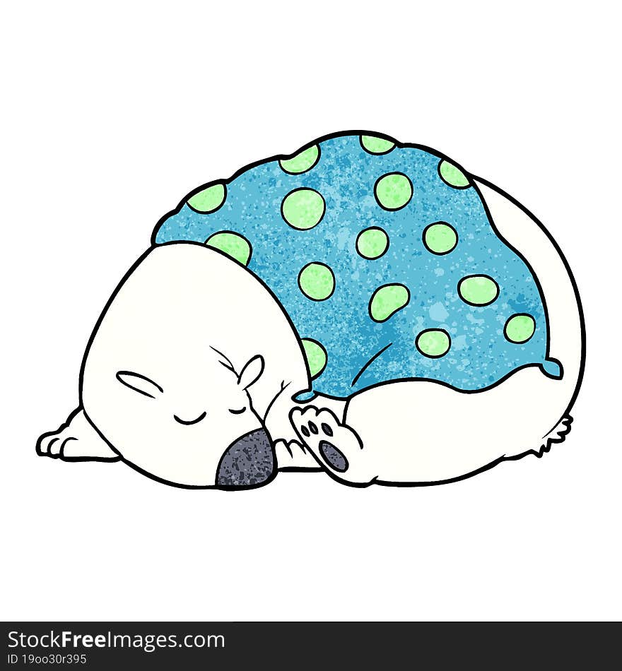 cartoon polar bear sleeping. cartoon polar bear sleeping