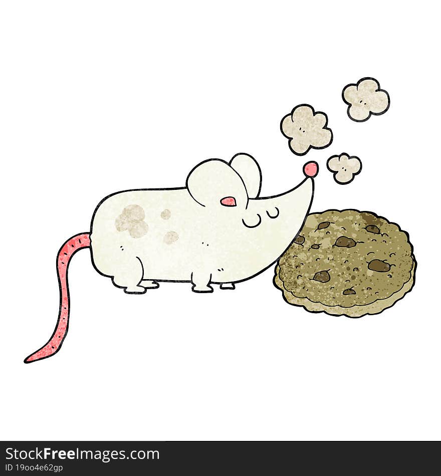 cute freehand textured cartoon mouse and cookie. cute freehand textured cartoon mouse and cookie