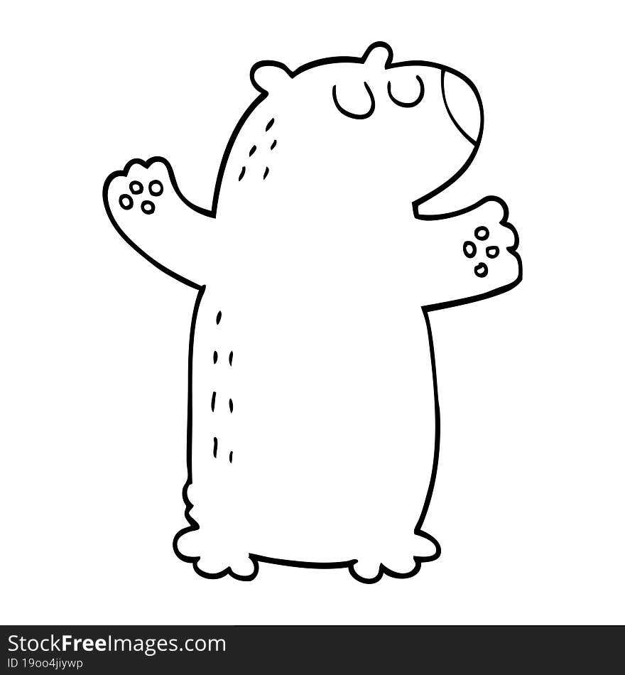 line drawing cartoon polar bear