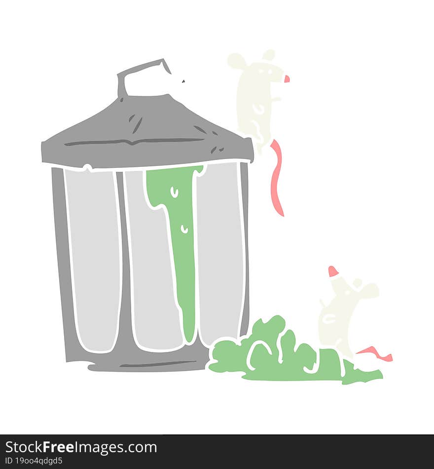 flat color style cartoon garbage can. flat color style cartoon garbage can