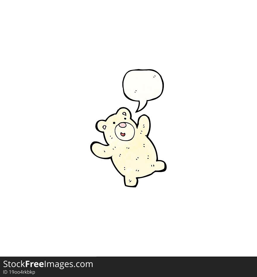 funny polar bear with speech bubble