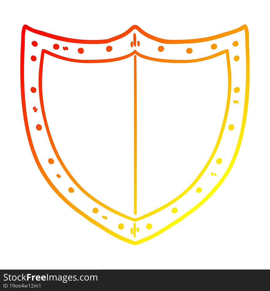 warm gradient line drawing cartoon shield