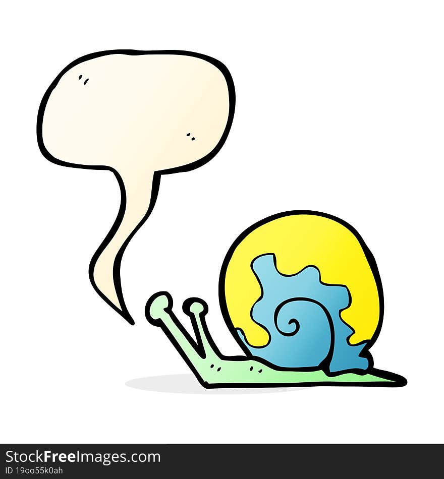 Cartoon Snail With Speech Bubble