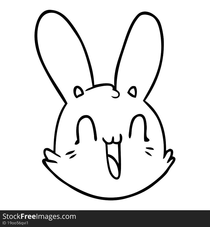 cartoon crazy happy bunny face. cartoon crazy happy bunny face