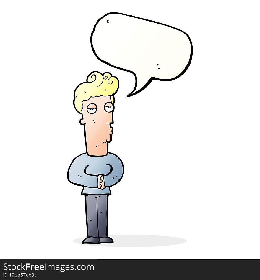 Cartoon Arrogant Man With Speech Bubble