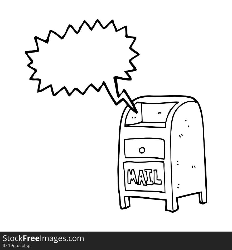 Speech Bubble Cartoon Mail Box