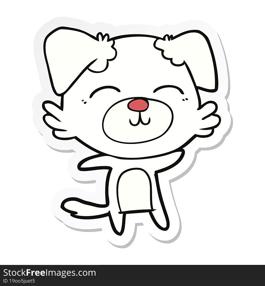 sticker of a cartoon dog