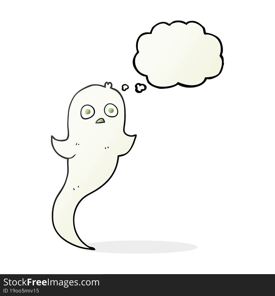 freehand drawn thought bubble cartoon halloween ghost