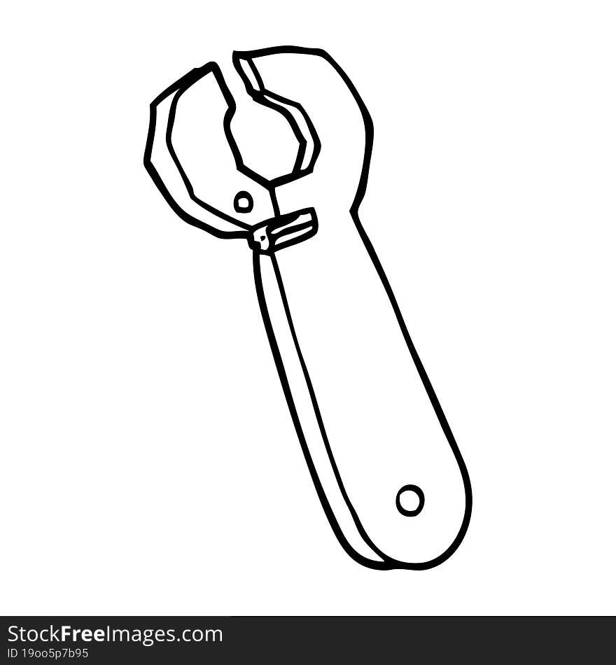 Line Drawing Cartoon Spanner Tool