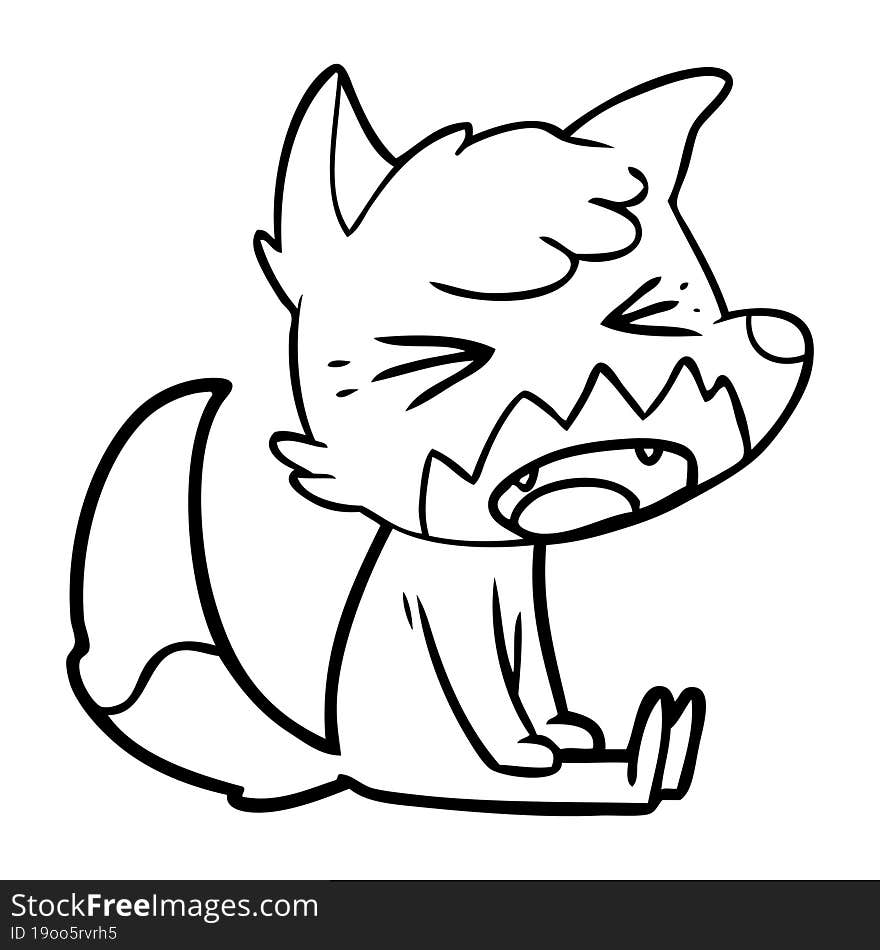 angry cartoon fox sitting. angry cartoon fox sitting