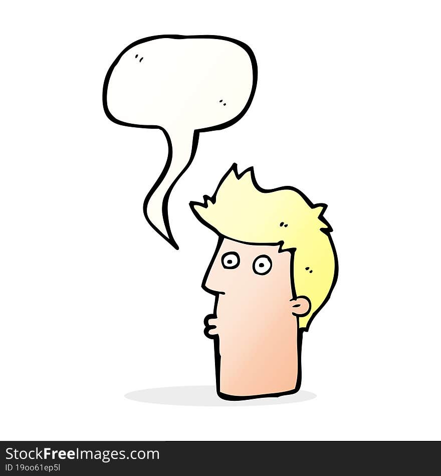 cartoon surprised man with speech bubble