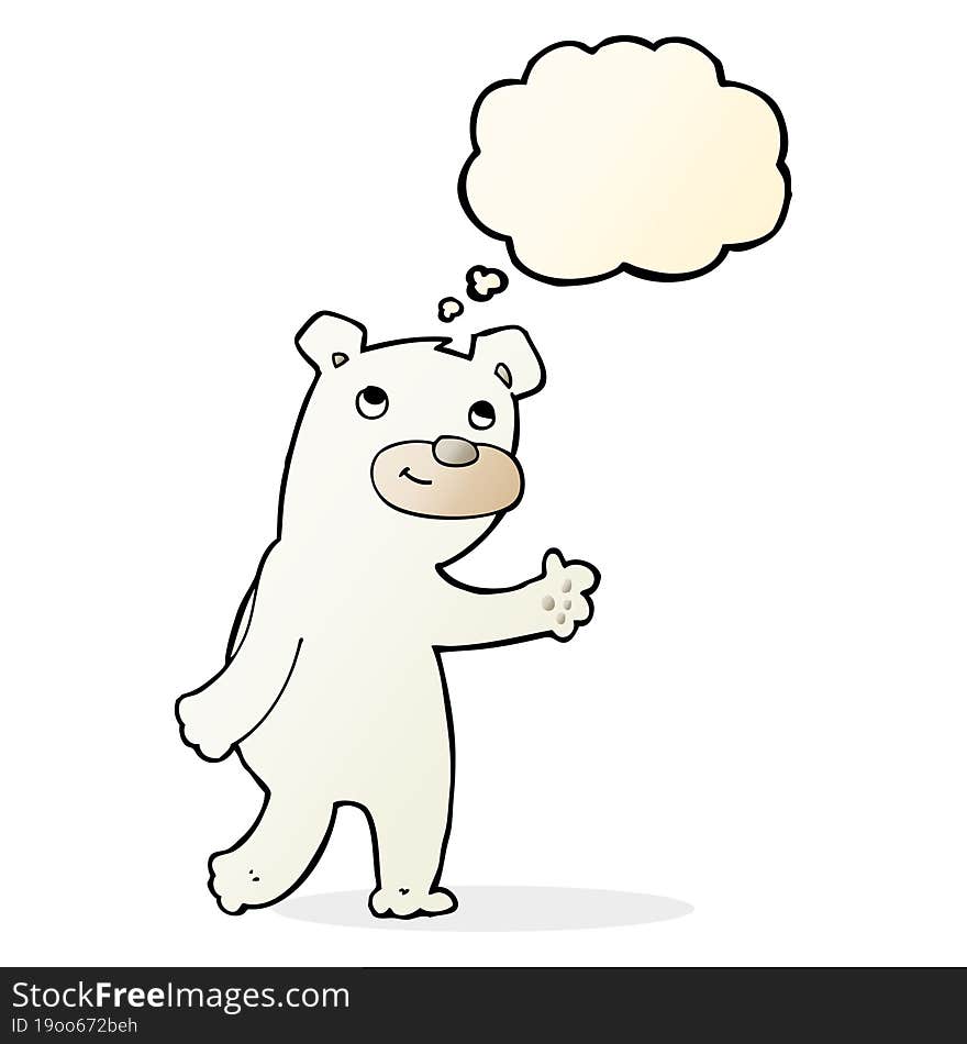 cute cartoon polar bear with thought bubble