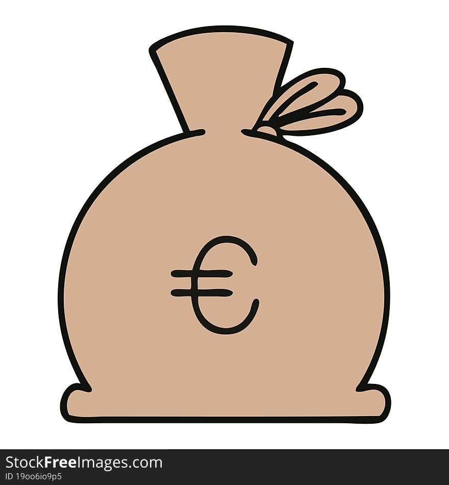 cute cartoon bag of money