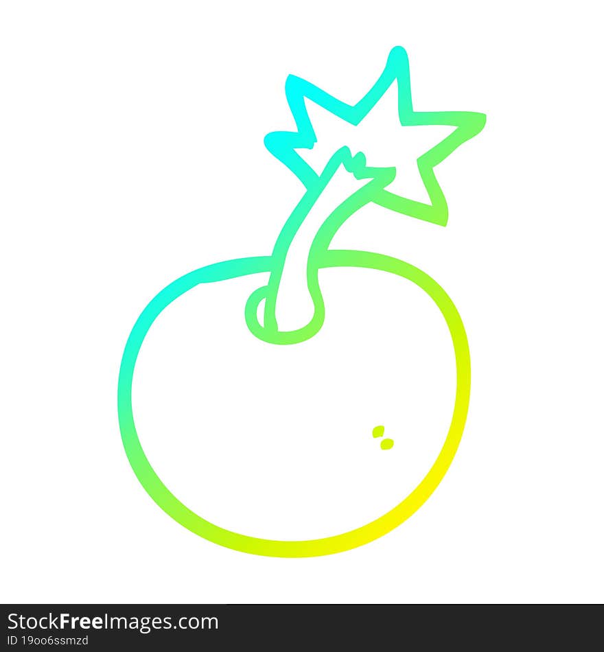 Cold Gradient Line Drawing Round Cartoon Bomb