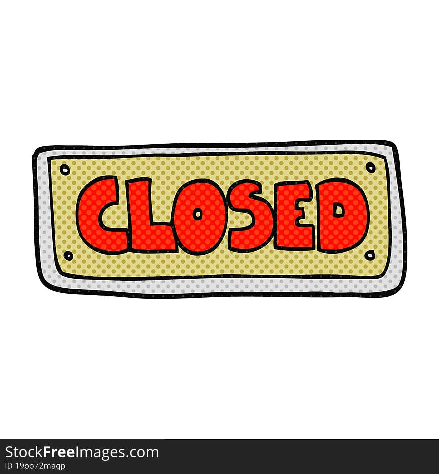 cartoon closed shop sign