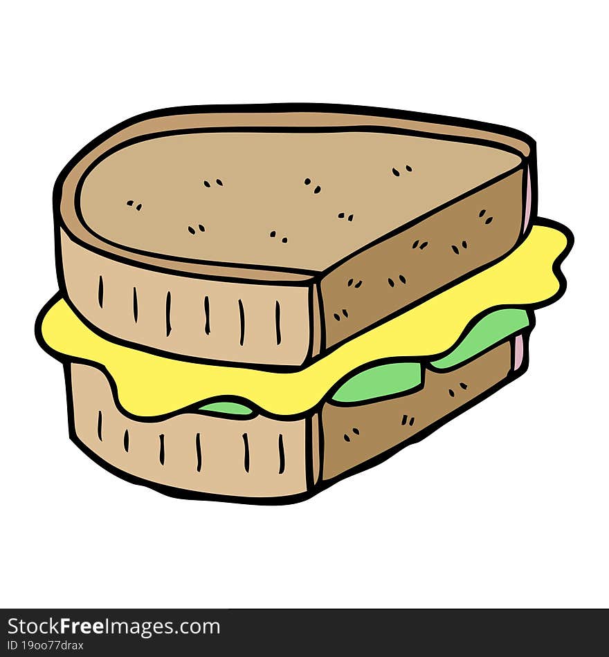 cartoon doodle toasted sandwich