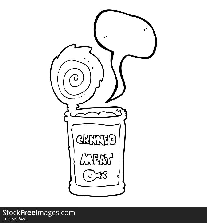 speech bubble cartoon canned meat