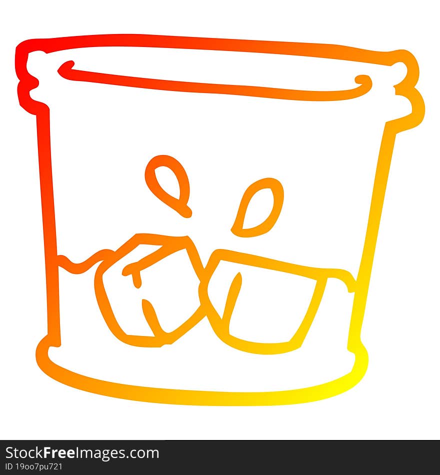 warm gradient line drawing of a cartoon drink in glass tumbler