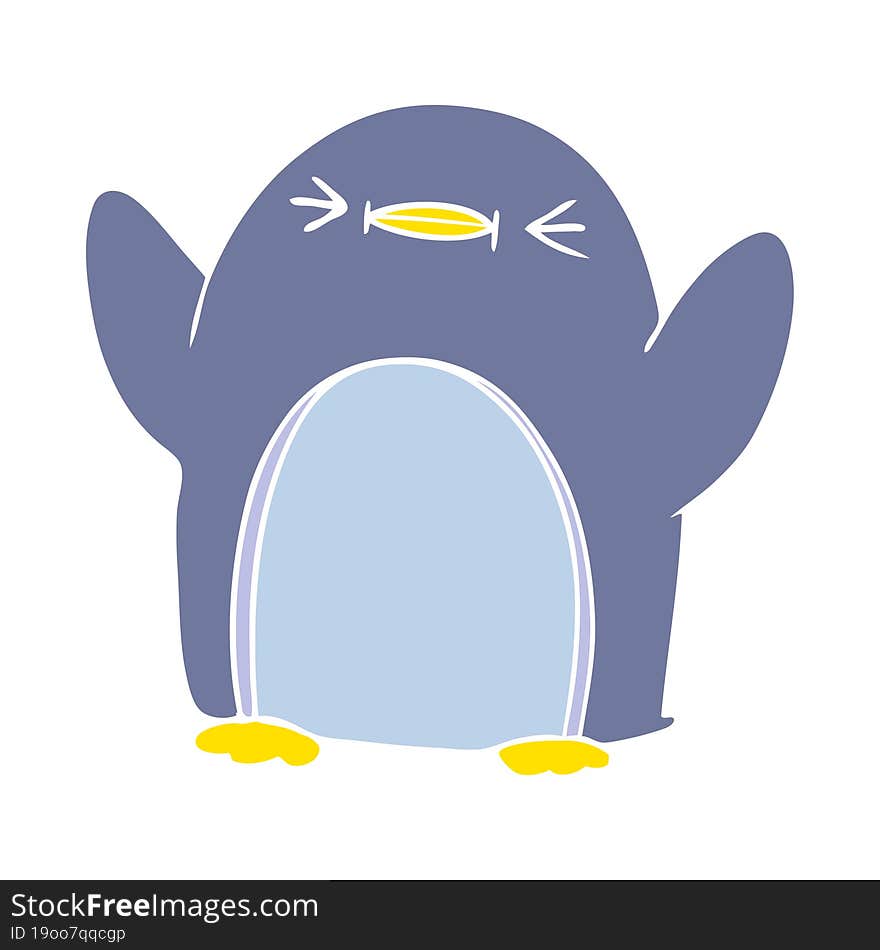 flat color style cartoon penguin