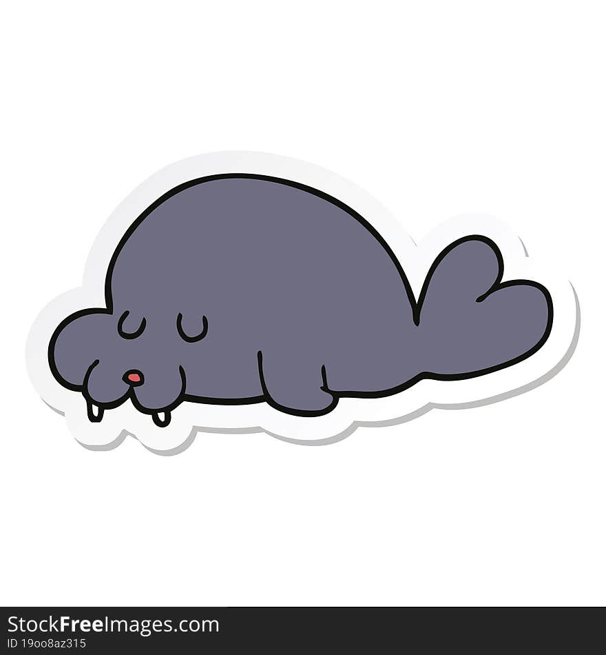 sticker of a cartoon walrus