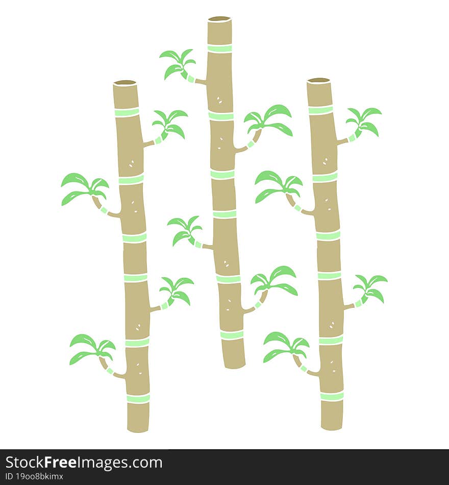 flat color illustration of a cartoon bamboo