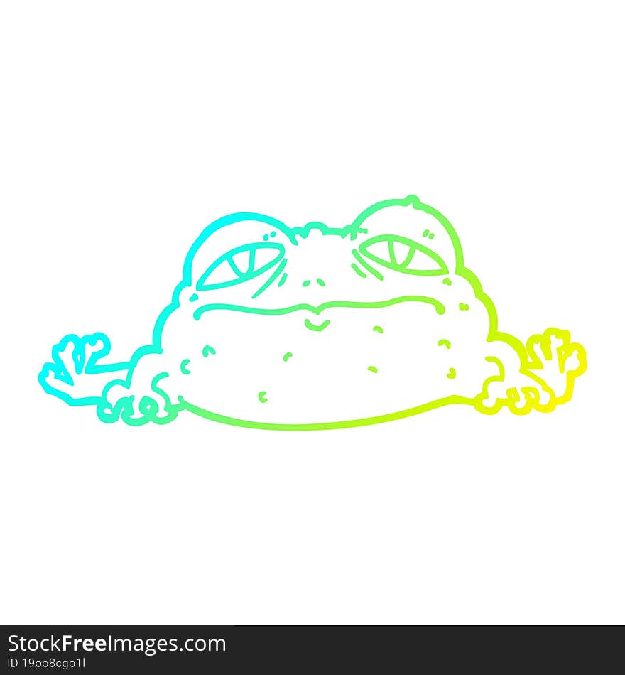 cold gradient line drawing cartoon ugly frog