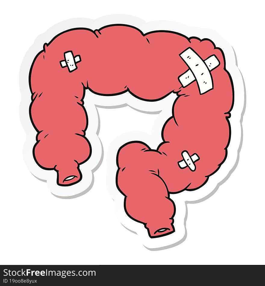 Sticker Of A Cartoon Colon