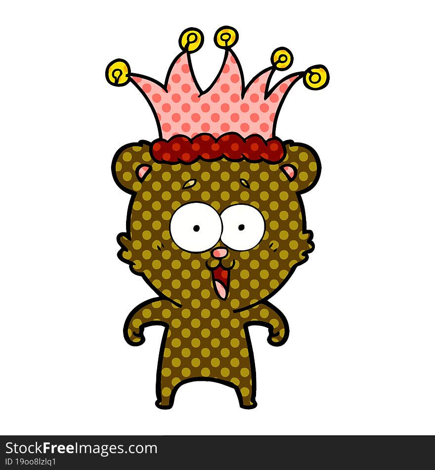 laughing teddy  bear cartoon wearing hat. laughing teddy  bear cartoon wearing hat