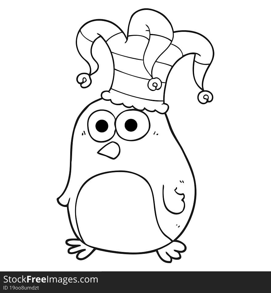 Black And White Cartoon Funny Bird