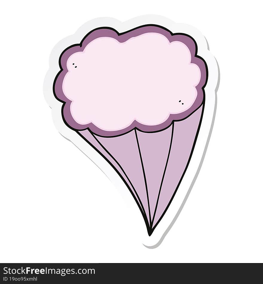 sticker of a cartoon decorative cloud