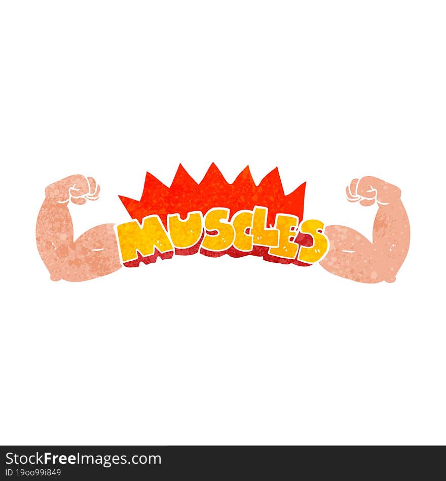 Retro Cartoon Muscles Symbol