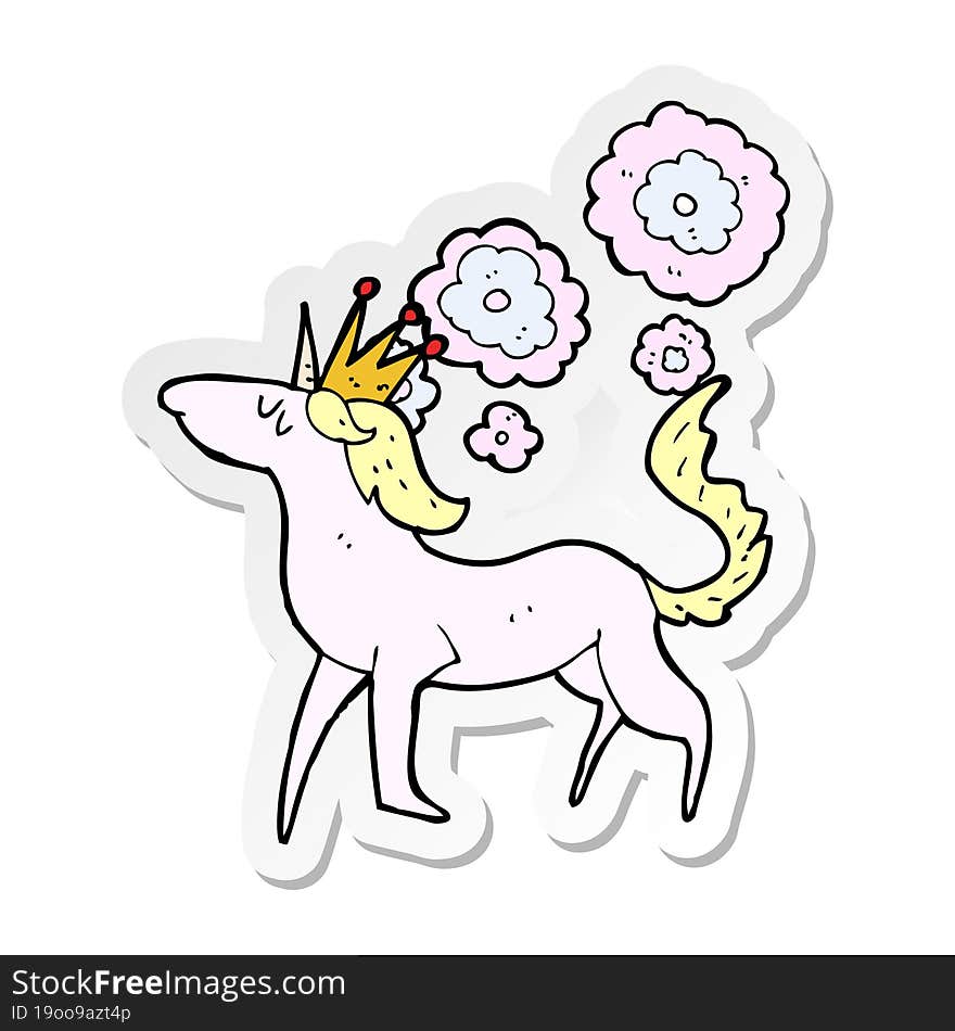 sticker of a cartoon magical horse