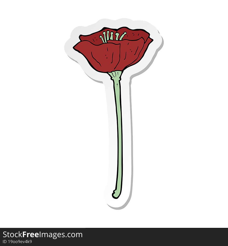 Sticker Of A Cartoon Poppy