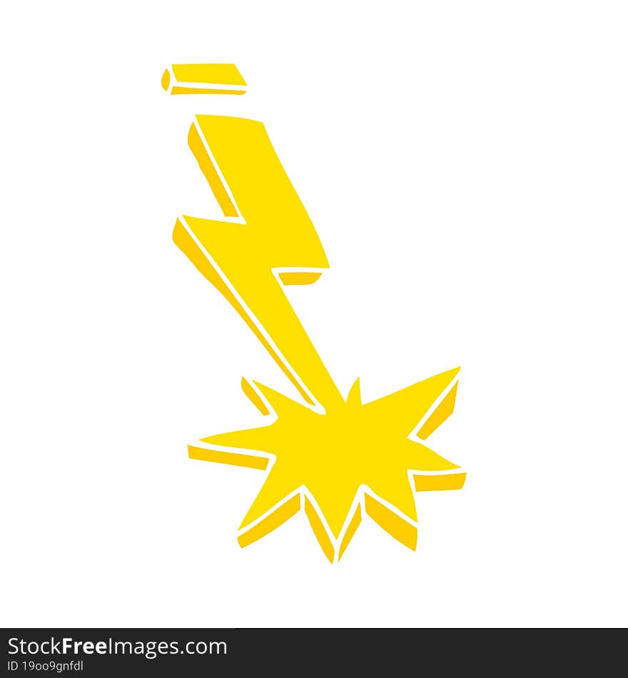 cartoon doodle thunder bolt