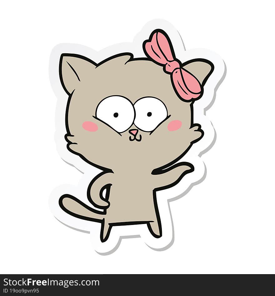 Sticker Of A Cartoon Cat