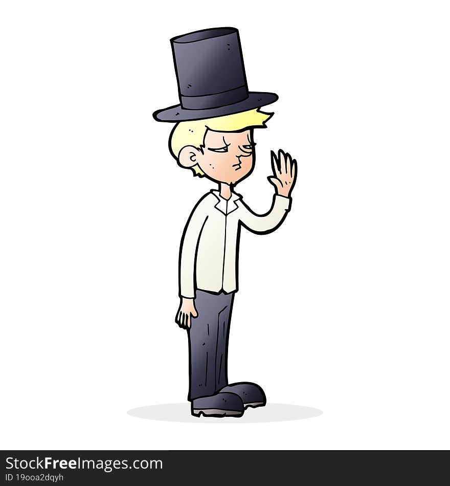 cartoon man wearing top hat