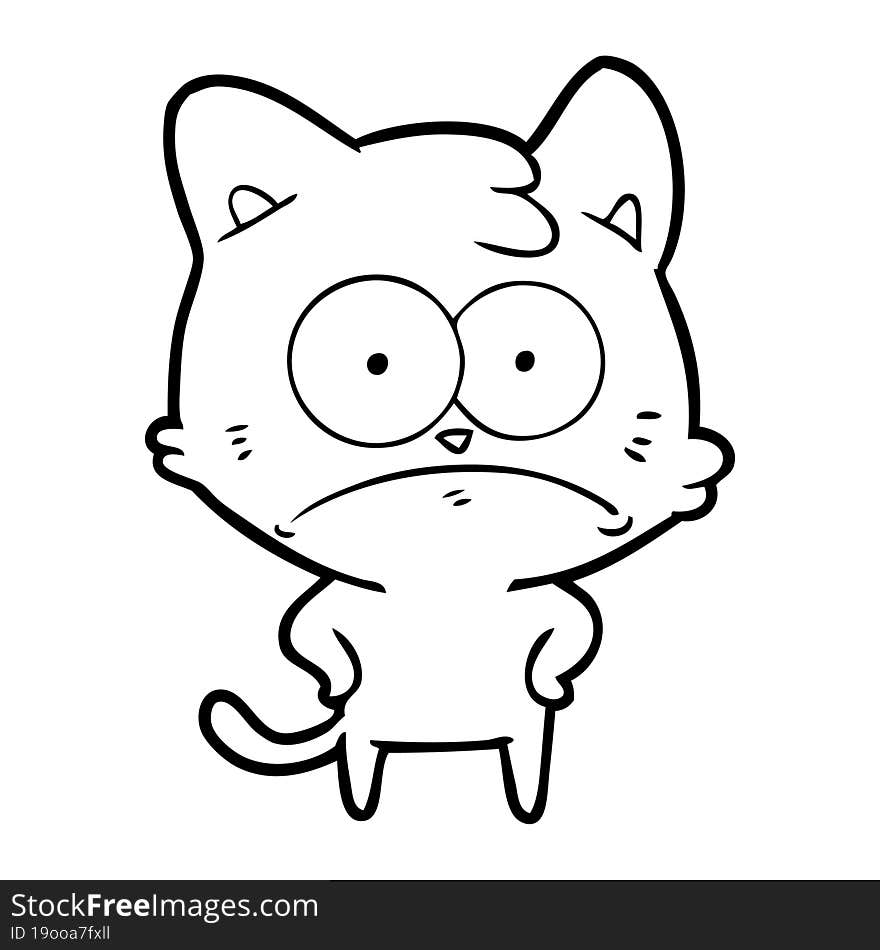 cartoon nervous cat. cartoon nervous cat