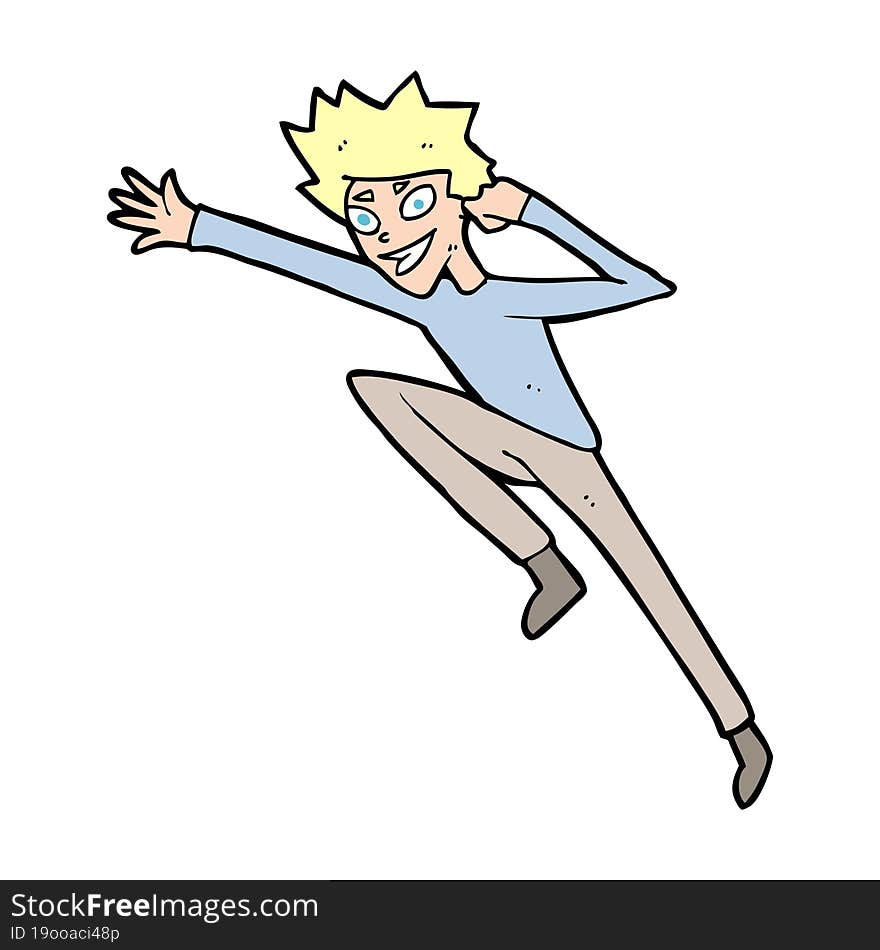 cartoon jumping man