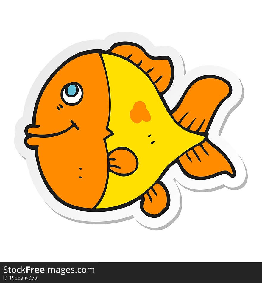 Sticker Of A Cartoon Fish