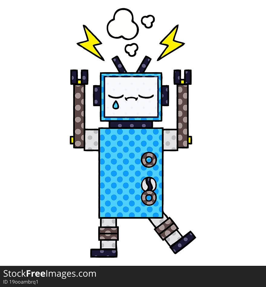 Comic Book Style Cartoon Robot