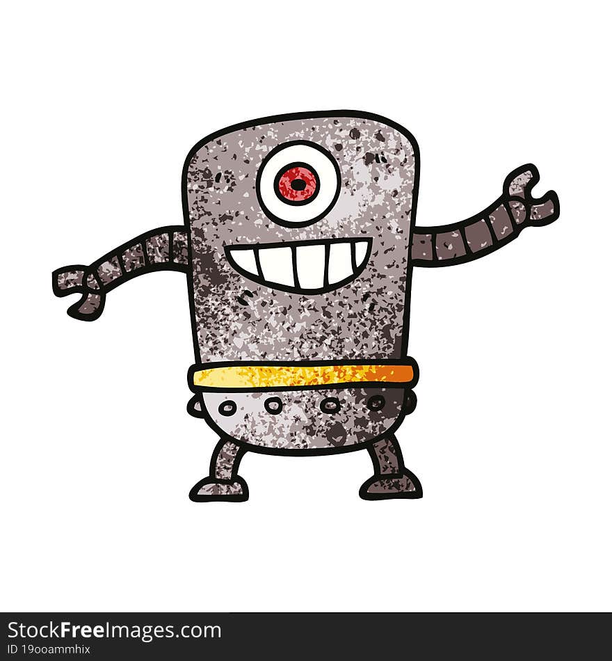 cartoon doodle robot