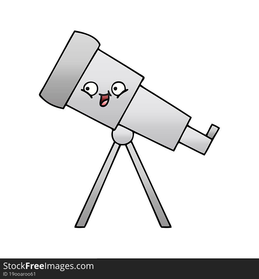 gradient shaded cartoon telescope