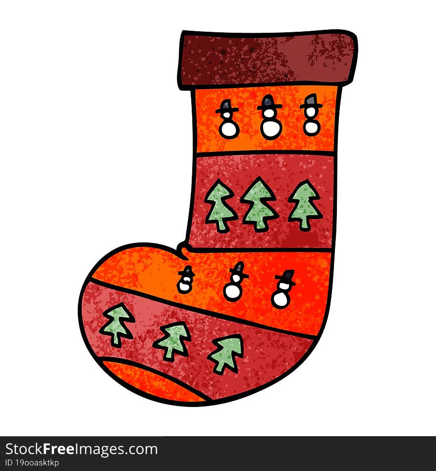 Cartoon Doodle Christmas Stocking