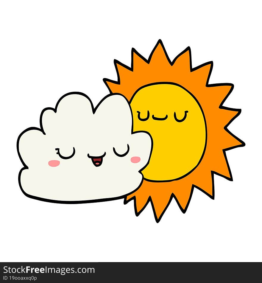 Cartoon Sun And Cloud